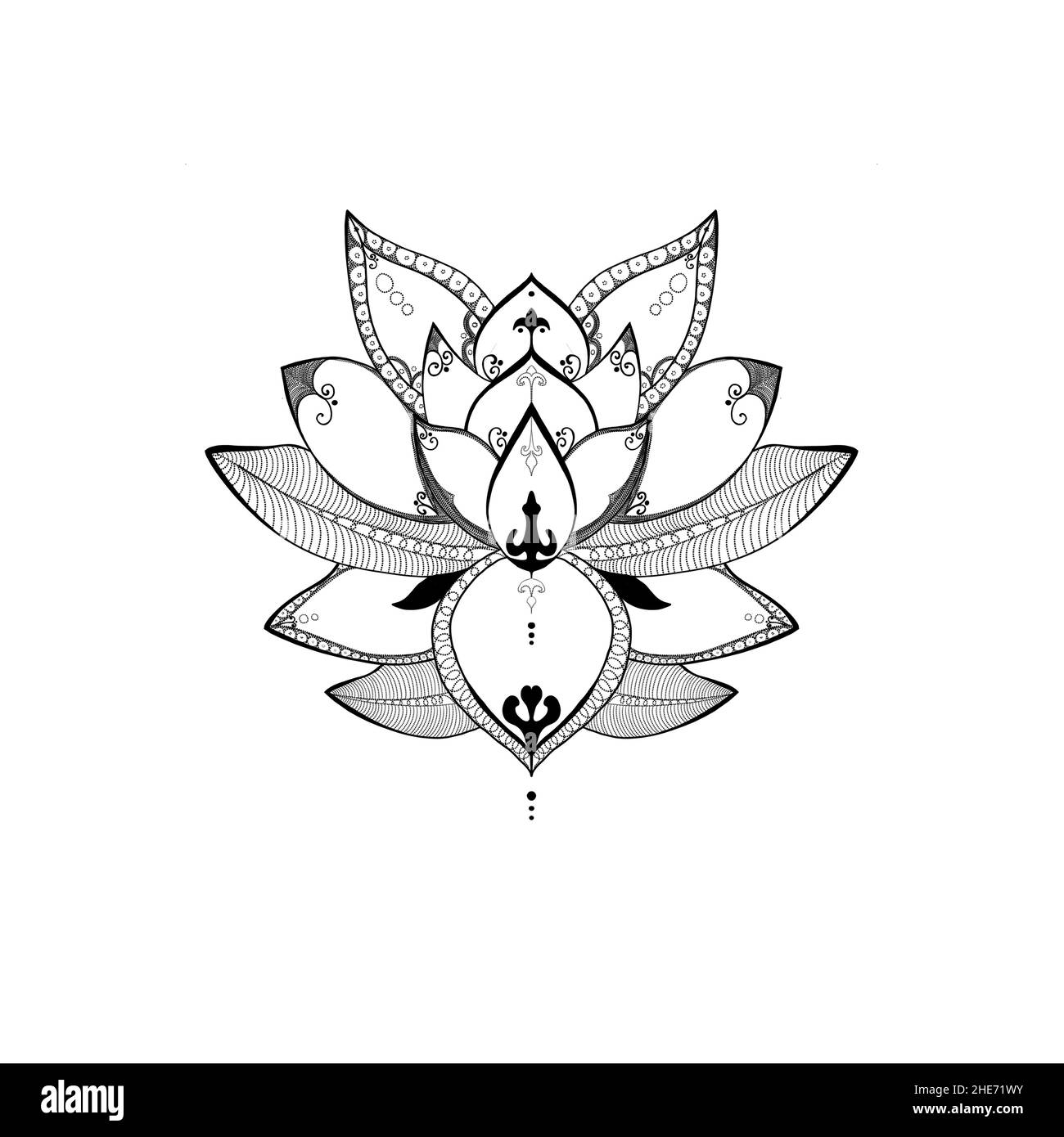 Mehndi lotus flower pattern for henna painting and tattoo. Decoration ...