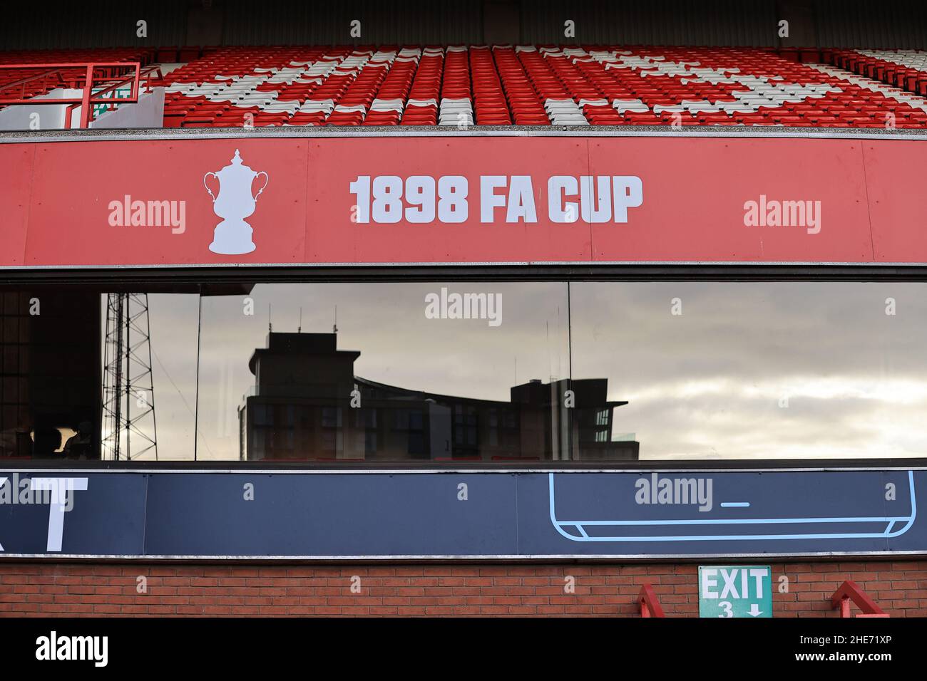 1898 FA Cup winners logo at the City Ground Stock Photo Alamy