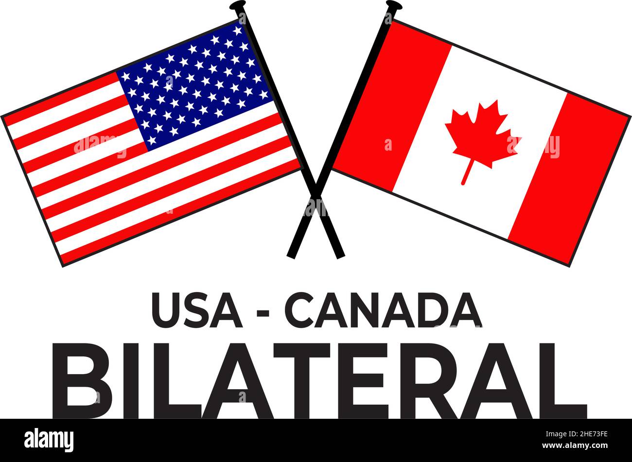 USA Canada bilateral relation country flag icon logo design vector Stock Vector