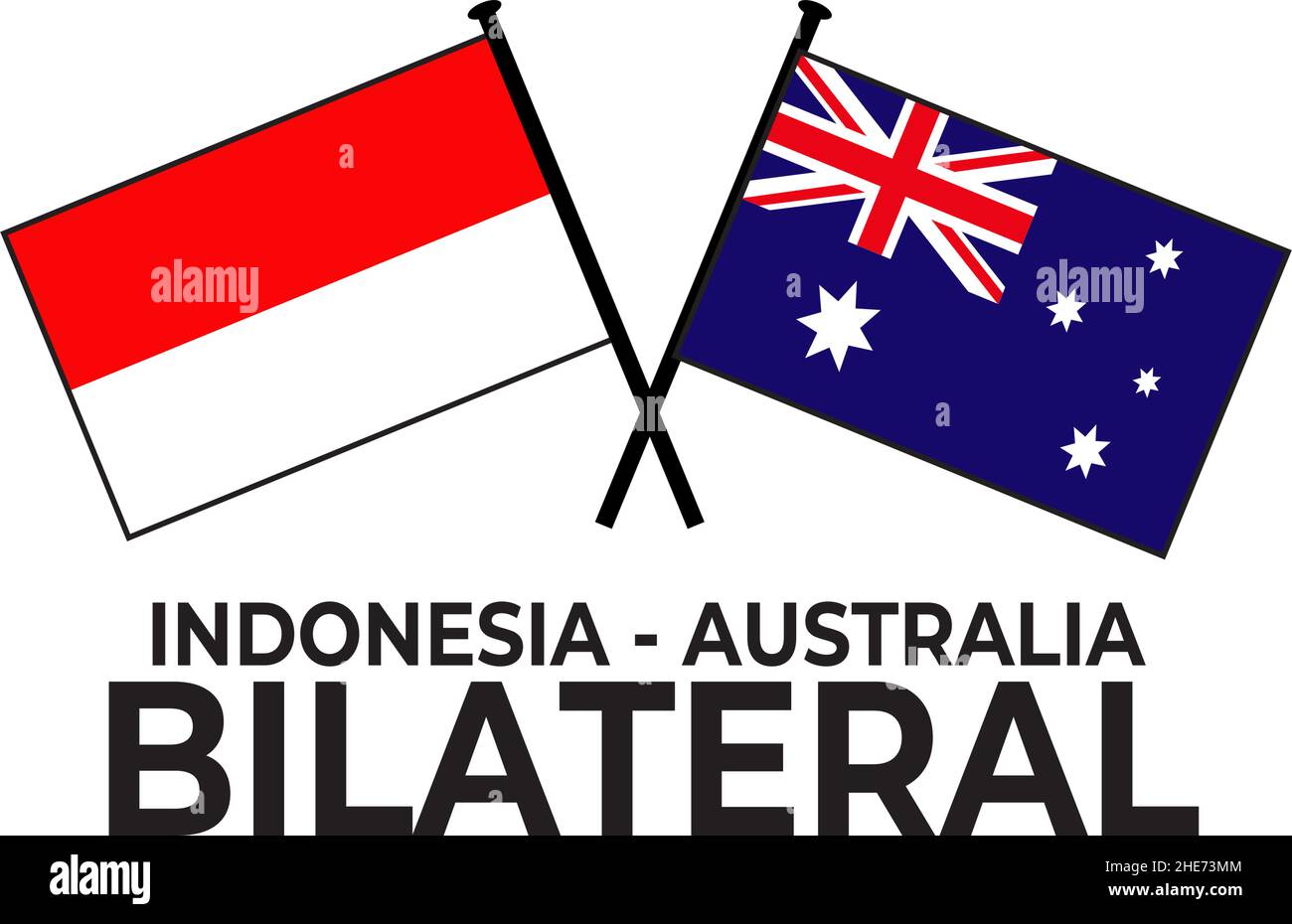 Indonesia Australia bilateral relation country flag icon logo design