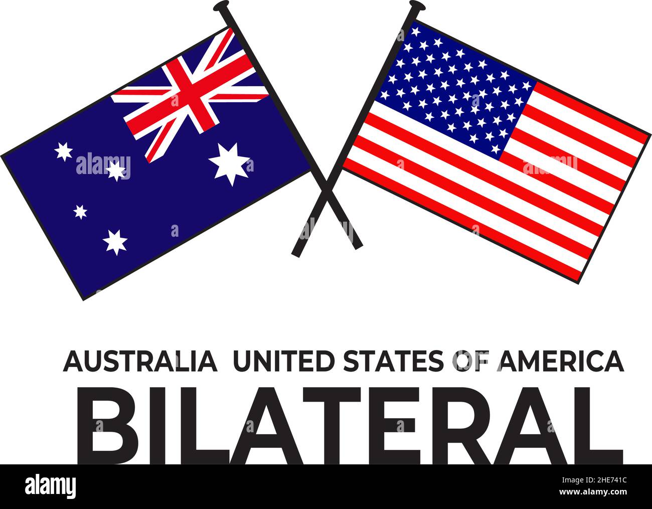 Australia And USA Bilateral Relation Country Flag Icon Vector Logo ...