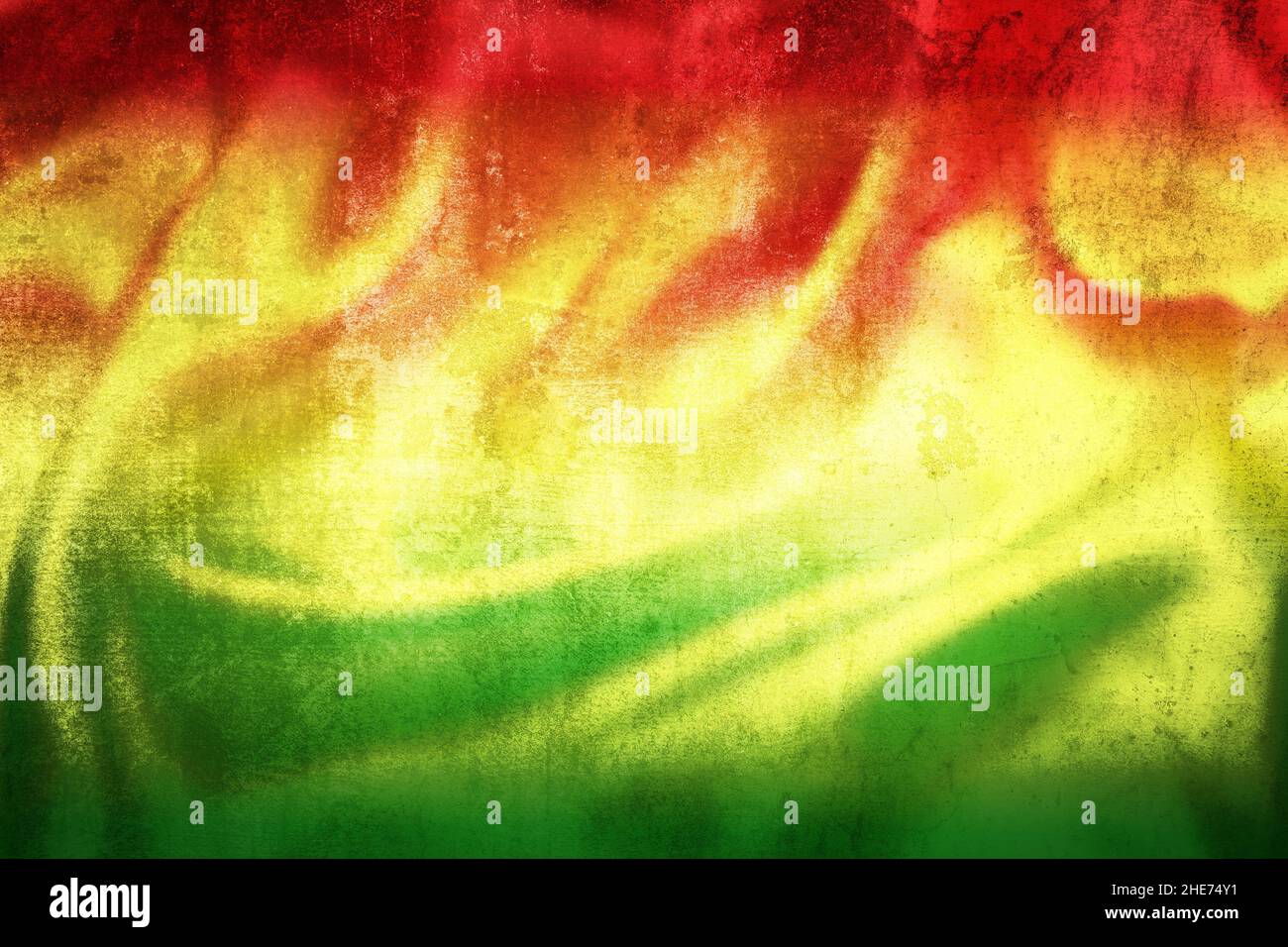 Grunge abstract rastafarian colors background view, red, yellow, green Stock Photo