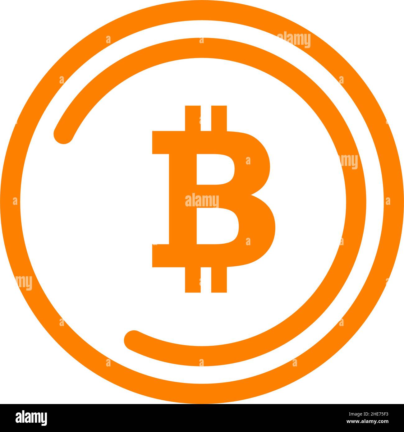 Simple bitcoin symbol vector icon logo design Stock Vector