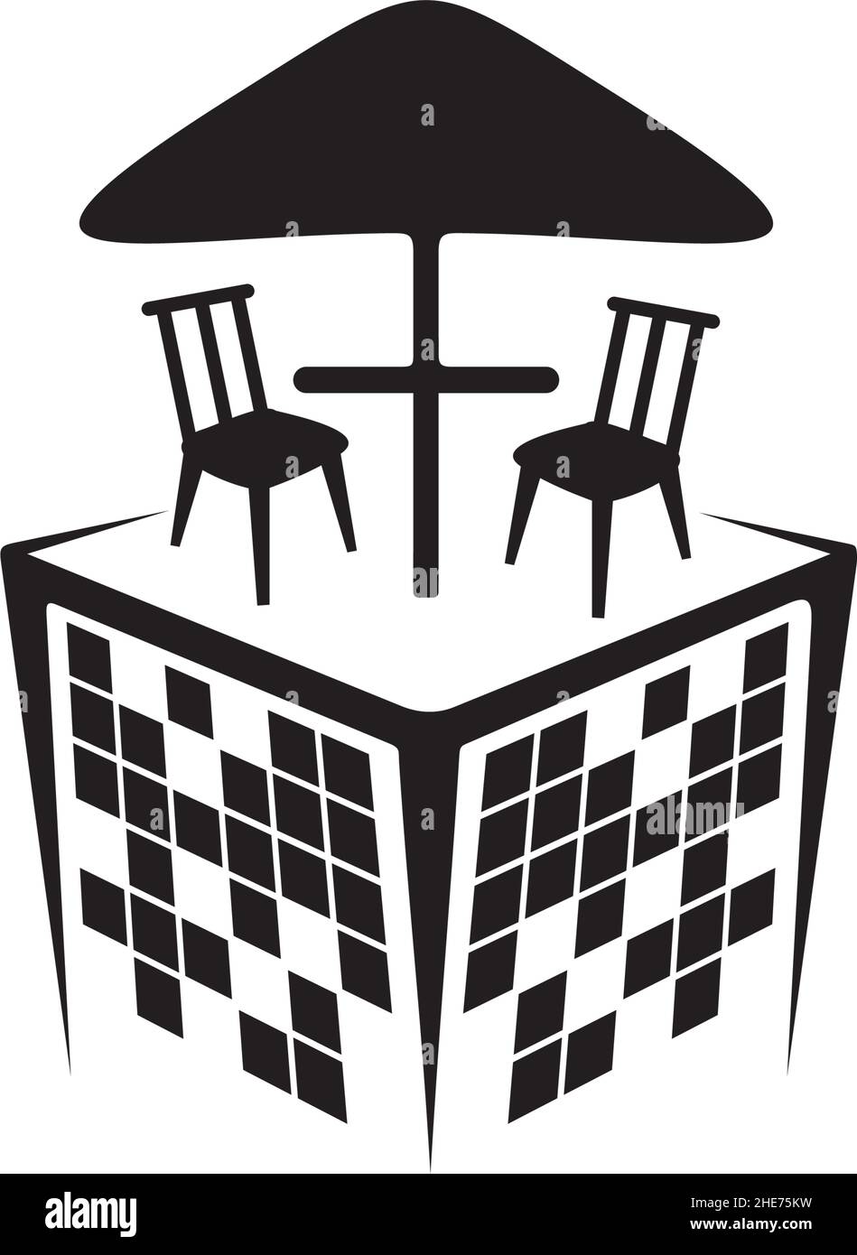 Rooftop restaurant concept vector logo design Stock Vector Image & Art