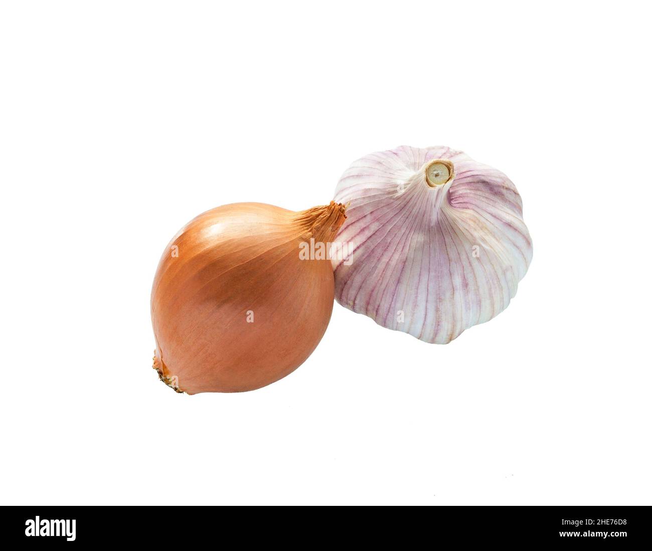 Garlic and onion isolated on white background Stock Photo - Alamy