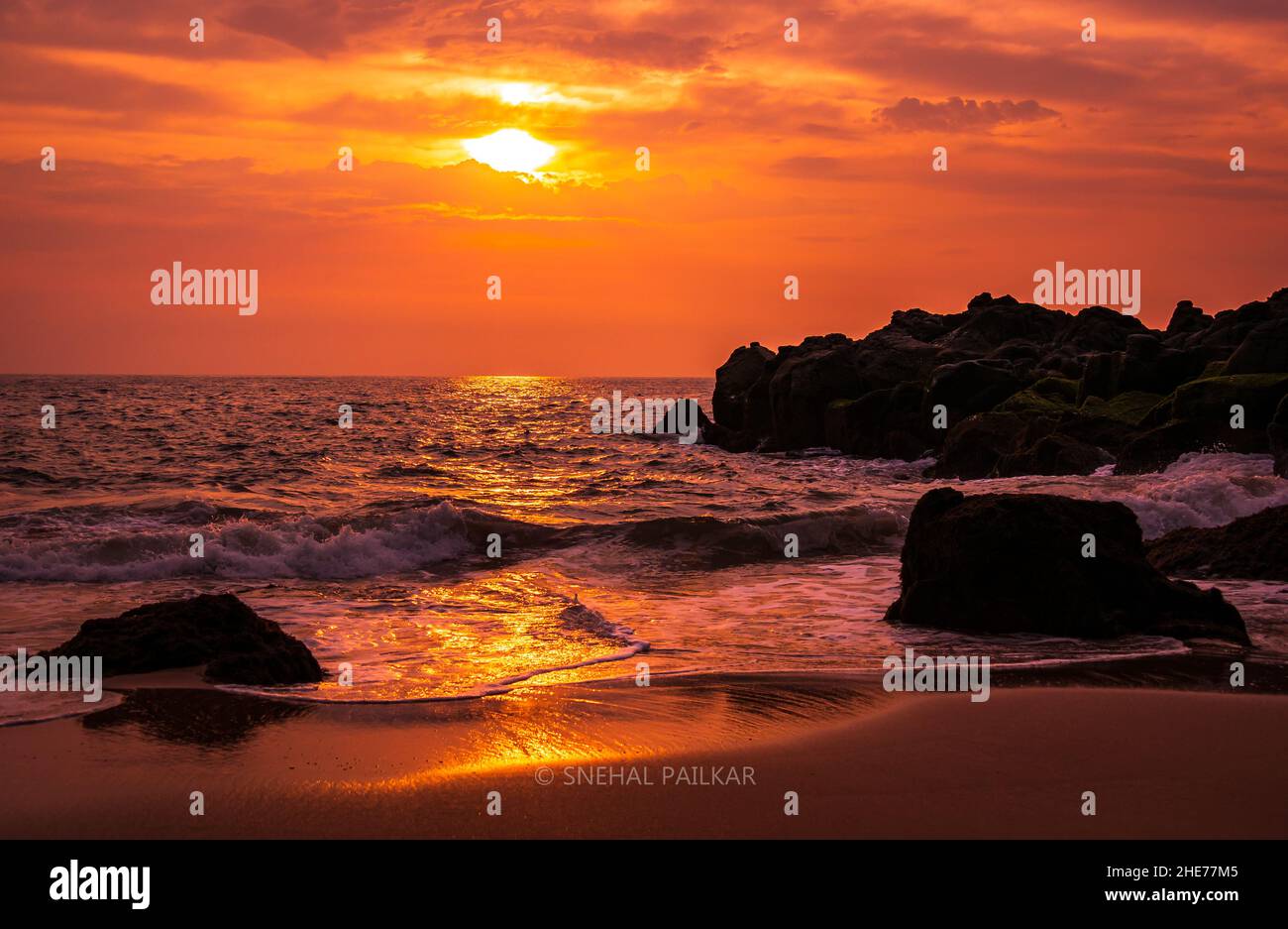 Beautiful sunset or sunrise with colorful sky at devghali or Kasheli ...