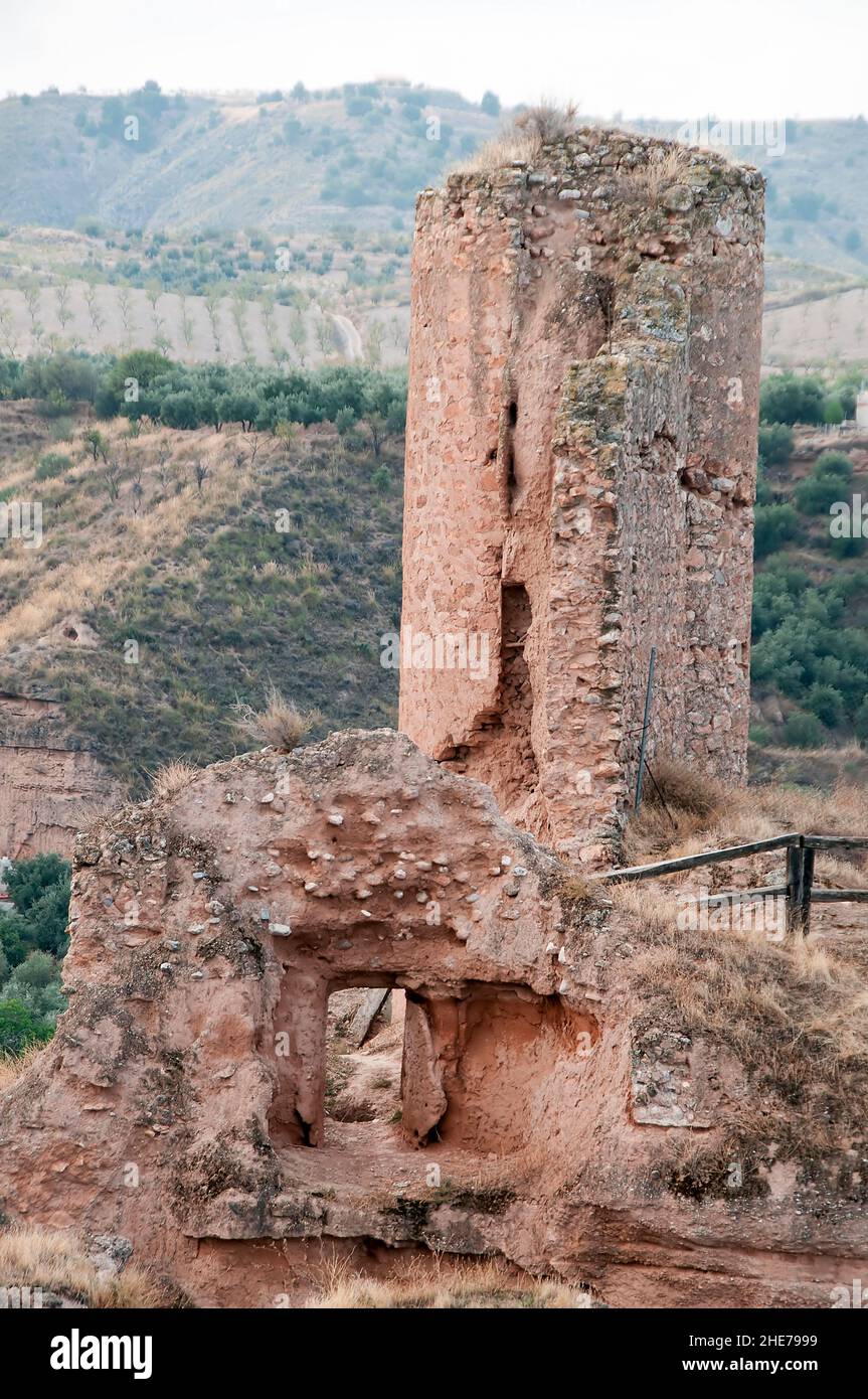 Ruins of Freila castle in the province of Granada Stock Photo