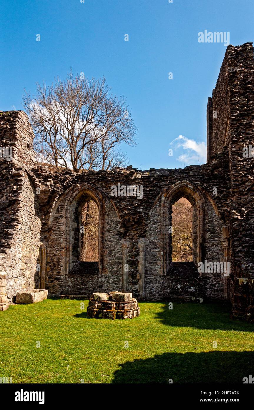 The remains of two chapels in the church of 13th century Valle Crucis