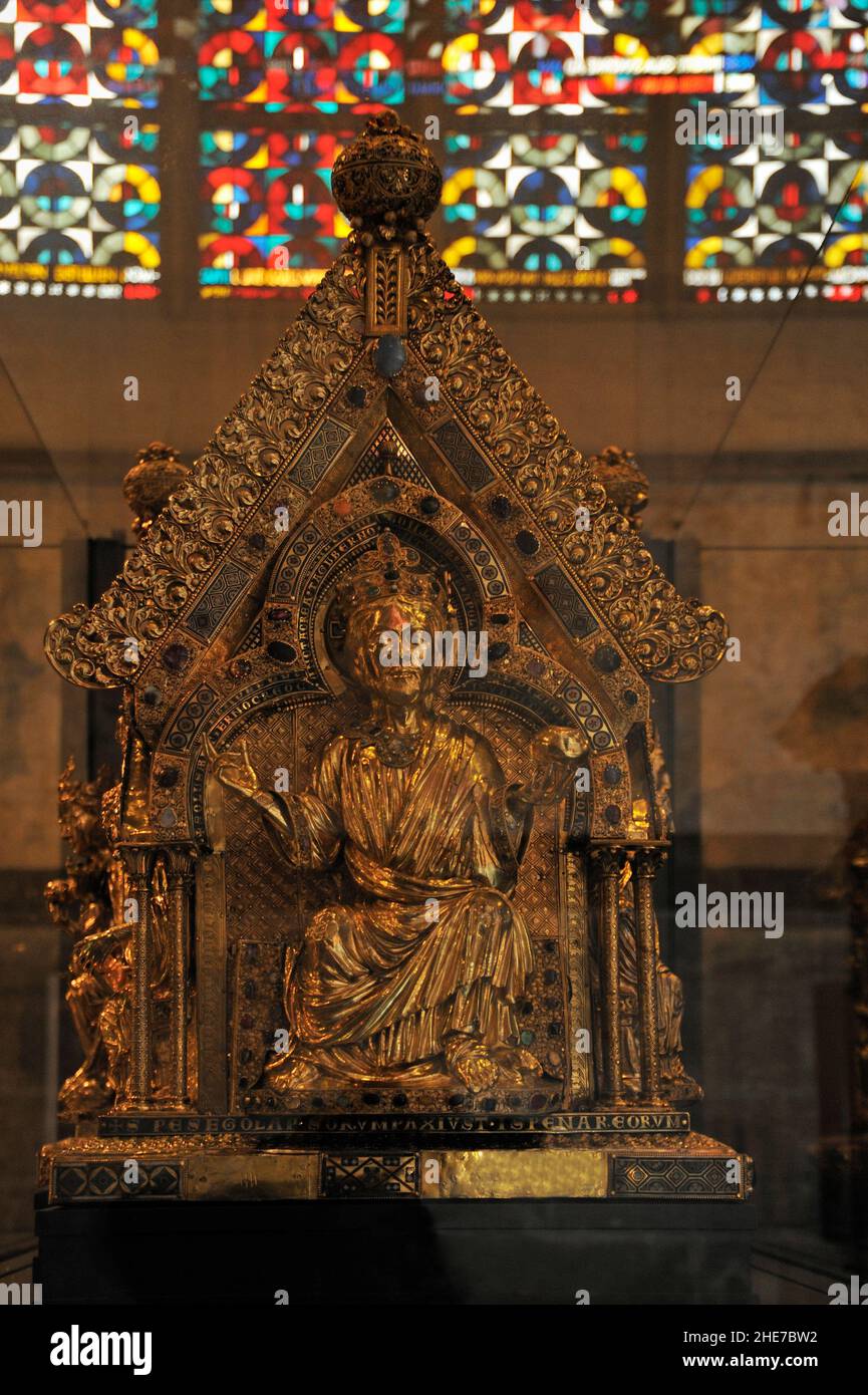 Aachener Dom, Kaiserdom, Marienschrein im Chor, Aachen, Nordrhein-Westfalen, Deutschland, Europa | Aix-la-Chapelle, Aachen Cathedral, Shrine of the Vi Stock Photo