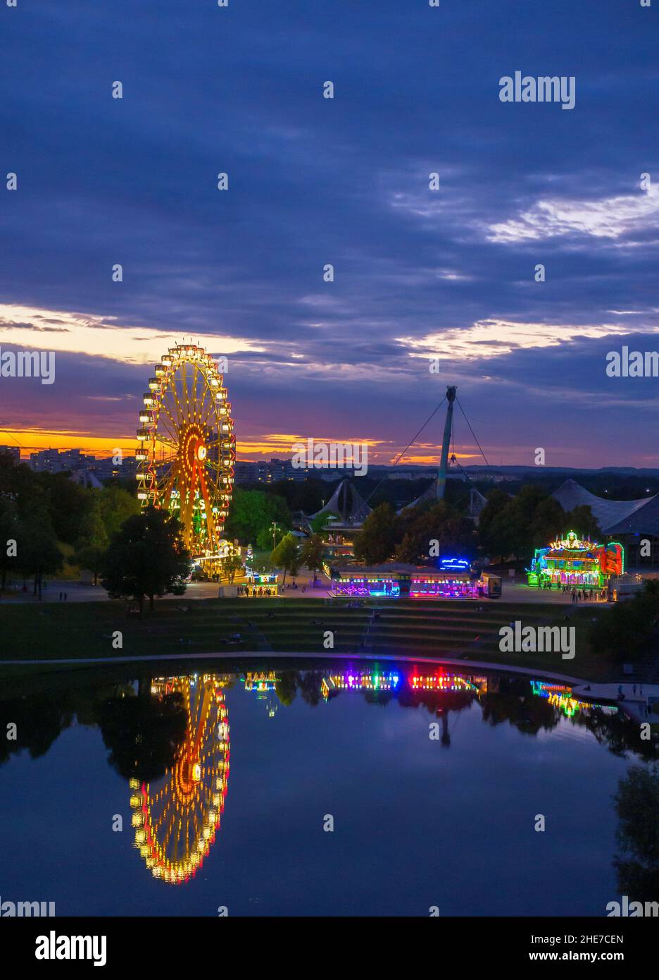 Summer festival in the Olympiapark in Munich, Bavaria, Germany Stock Photo