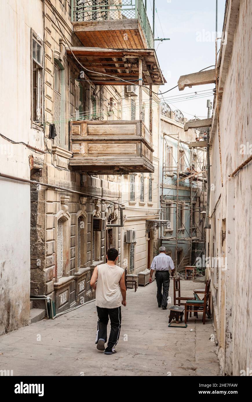 baku city old town street view in azerbaijan Stock Photo