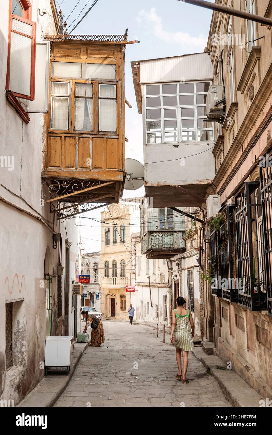 baku city old town street view in azerbaijan Stock Photo