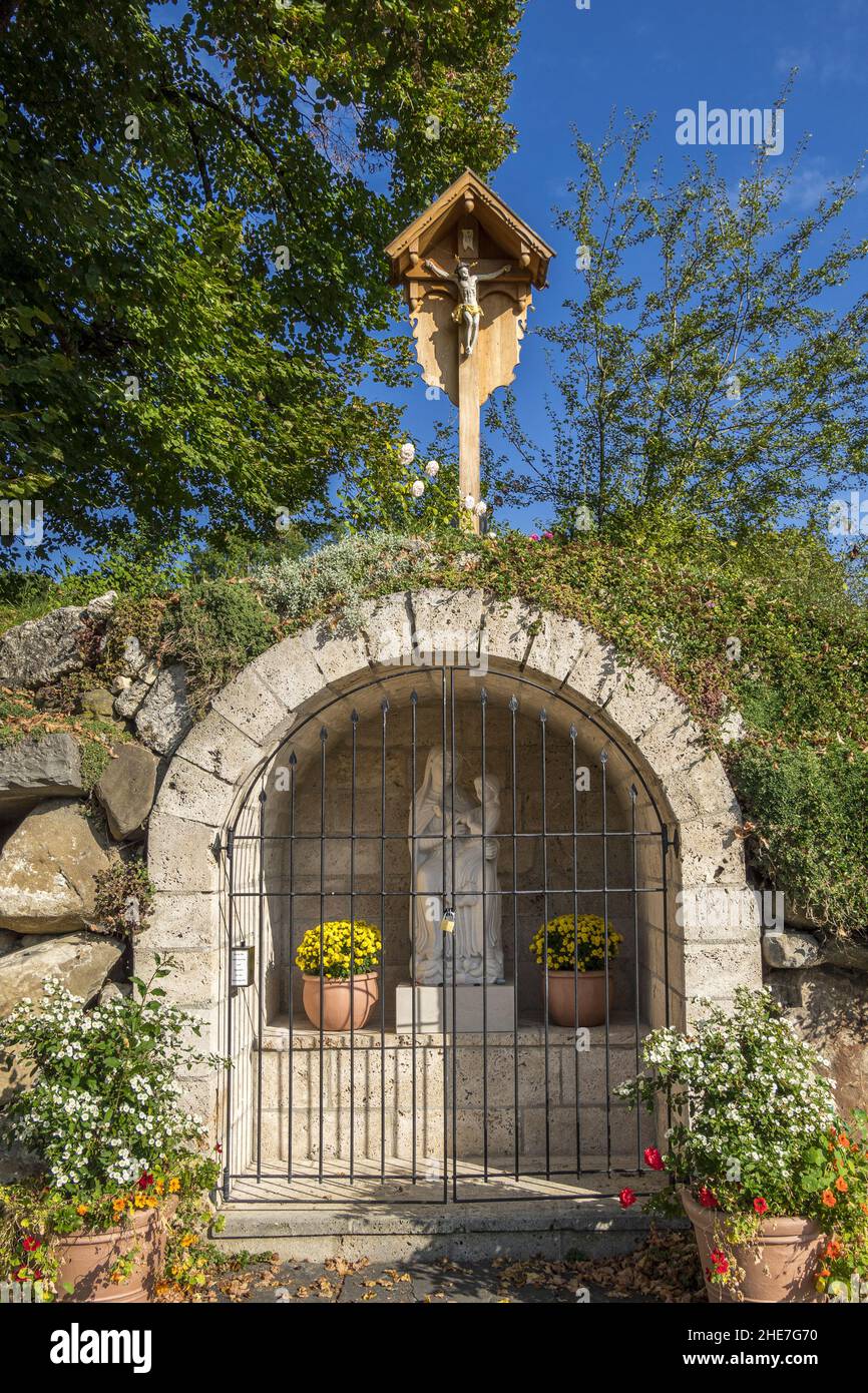 Mary s Grotto, Wessobrunn Monastery, Bavaria, Germany Stock Photo