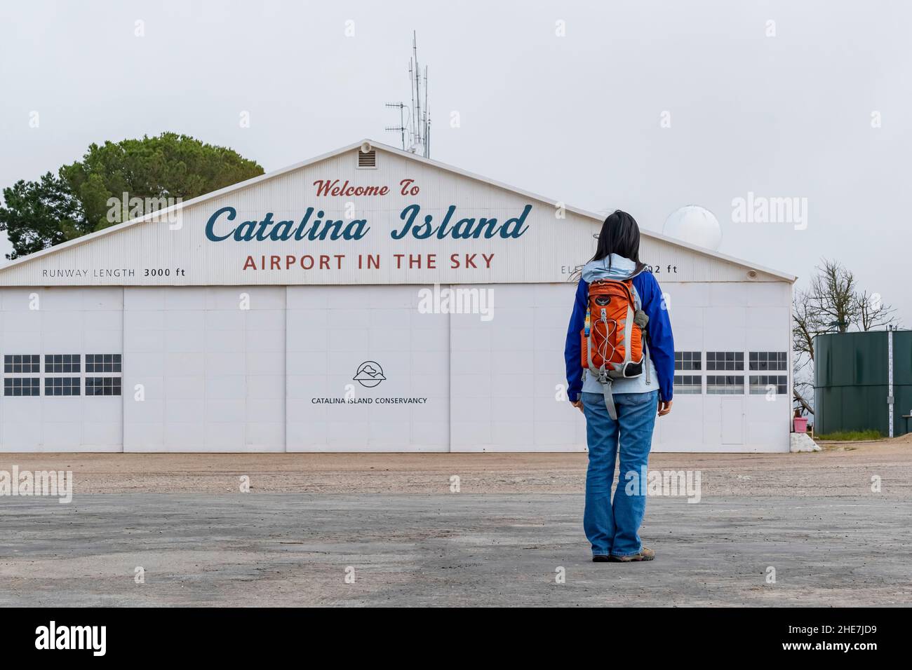 Los Angeles, MAY 15 2016 - Overcast view of a garage of Catalina Airport Stock Photo