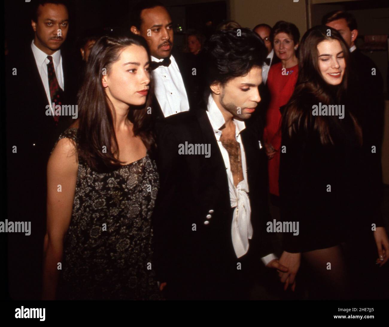 Prince with Diamonds and Pearls (Lori Elle and Robia LaMorte Scott) in 1991  Credit: Ralph Dominguez/MediaPunch Stock Photo - Alamy