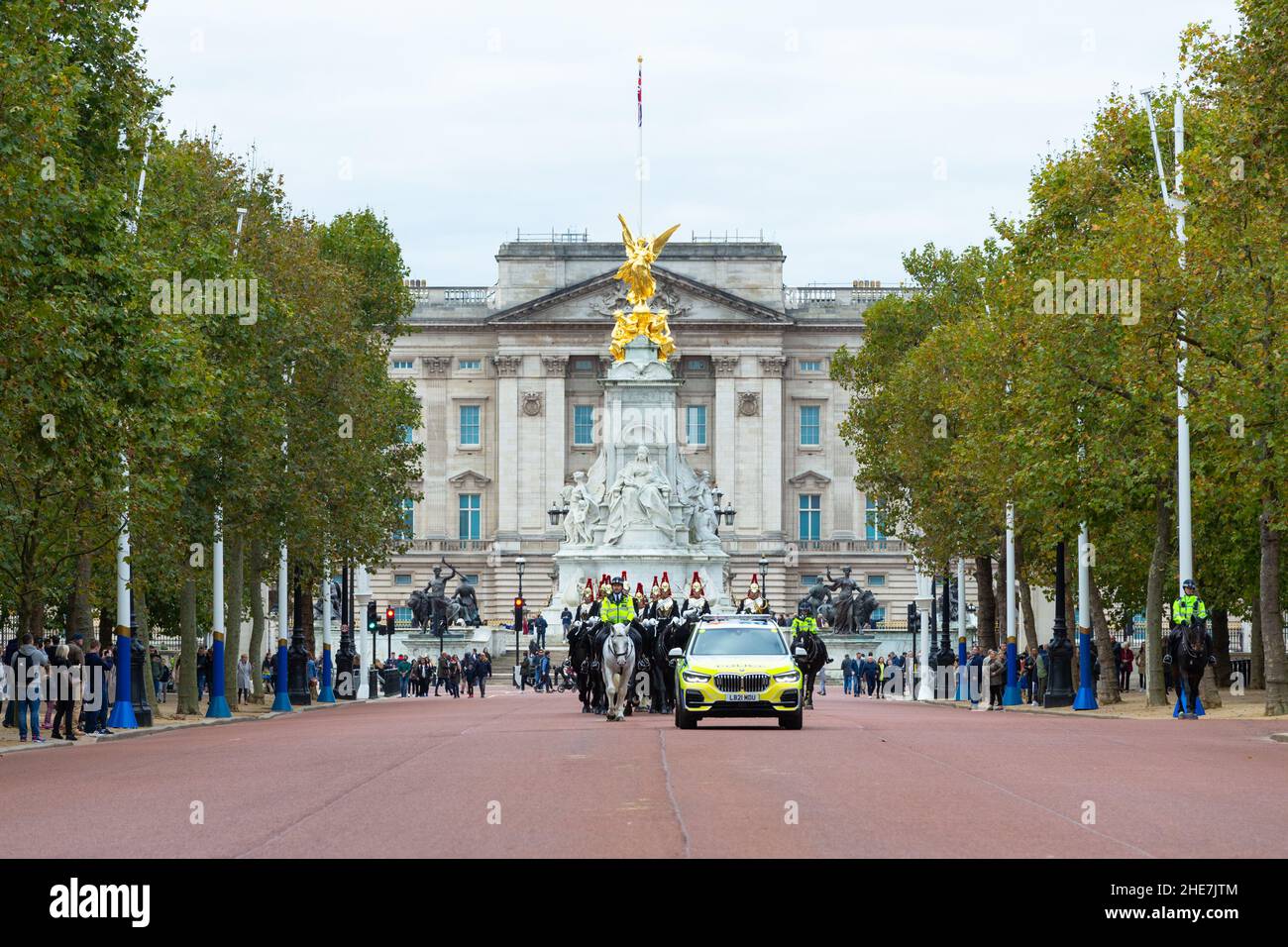 Horse guards and buckingham palace, london, uk Stock Photo