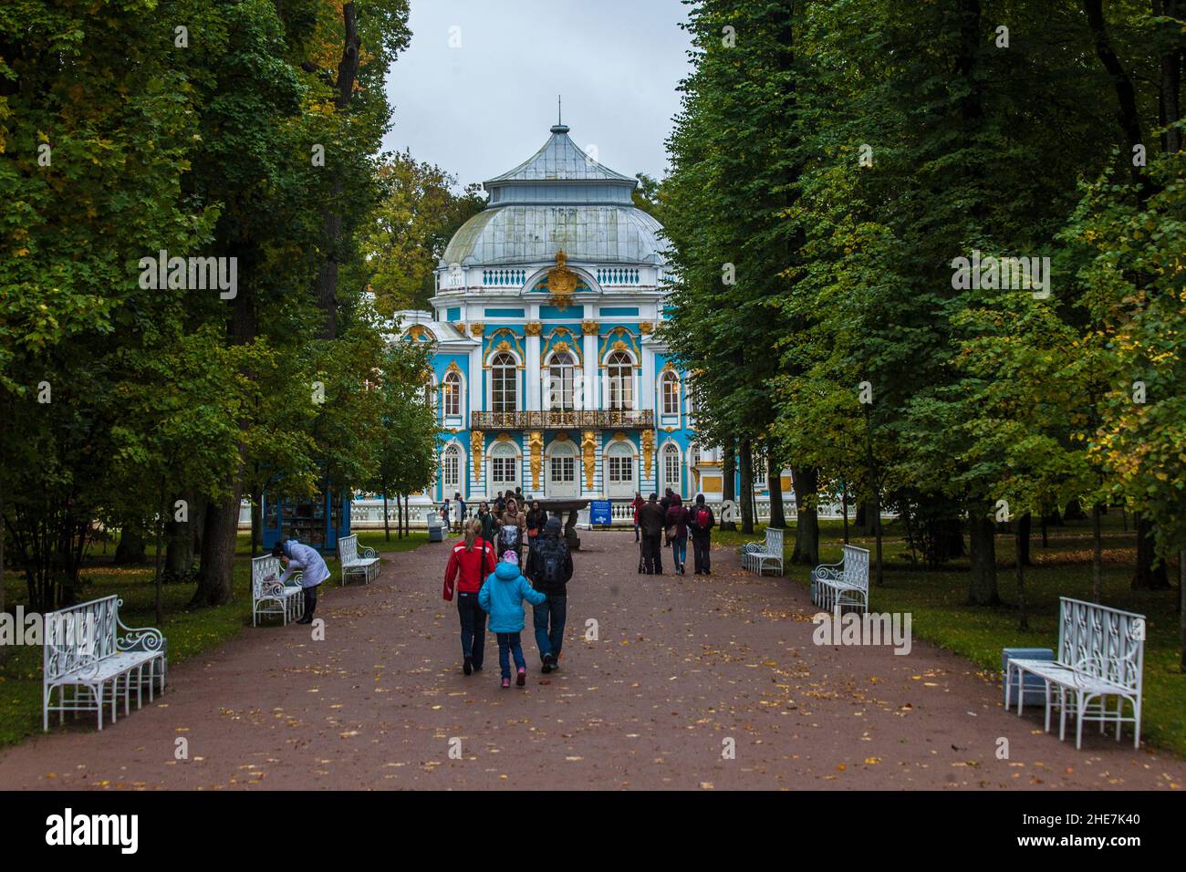 Tsarskoe Selo, Russia - View of a palace in the residence park Stock Photo