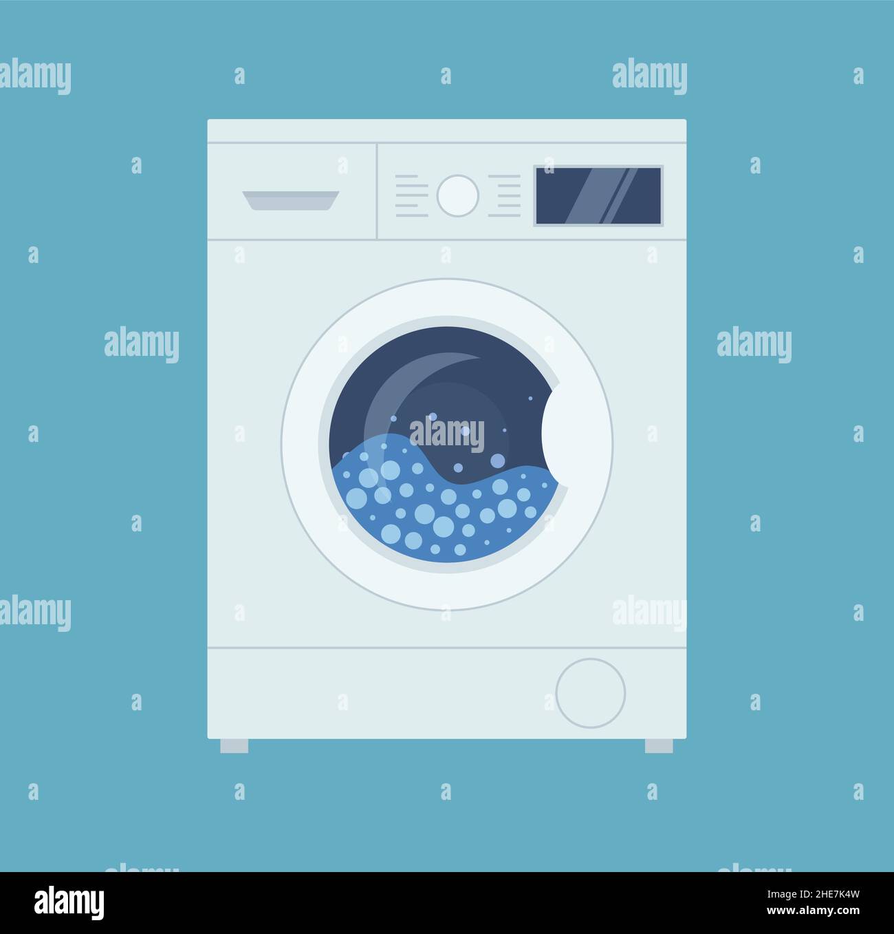 Washing machines. Flat vector illustration. EPS 10 Stock Vector