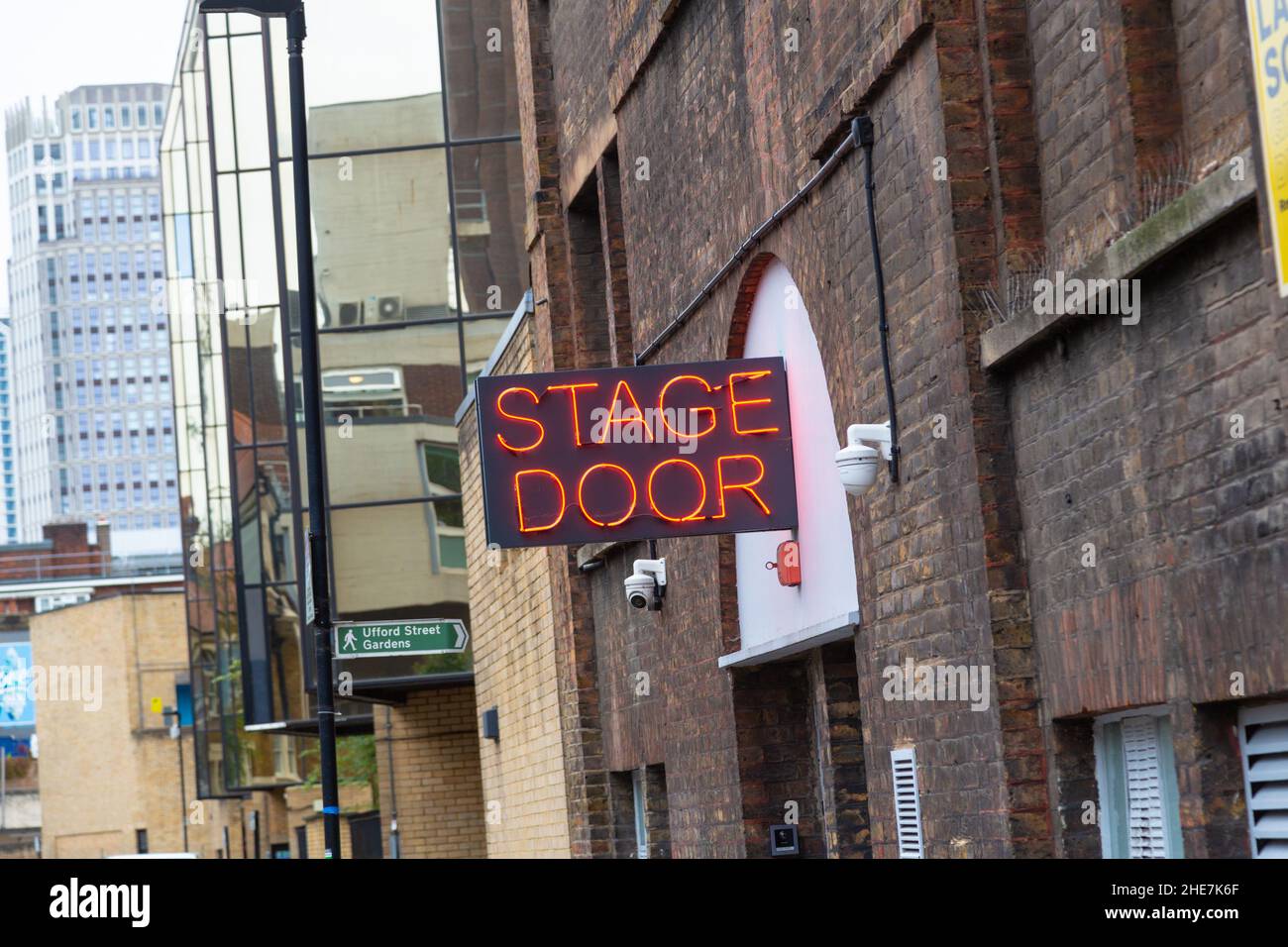 Stage door sign, london, uk Stock Photo