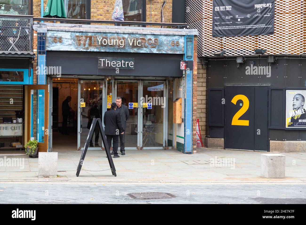 Young vic theatre entrance, london, uk Stock Photo