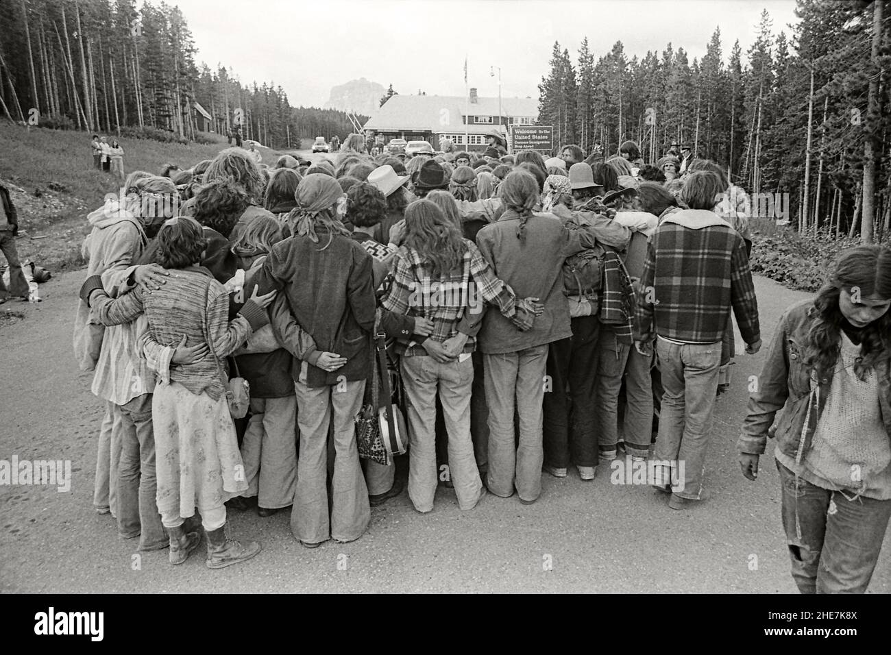 The Rainbow Family gathers at the Chief Mountain International Border