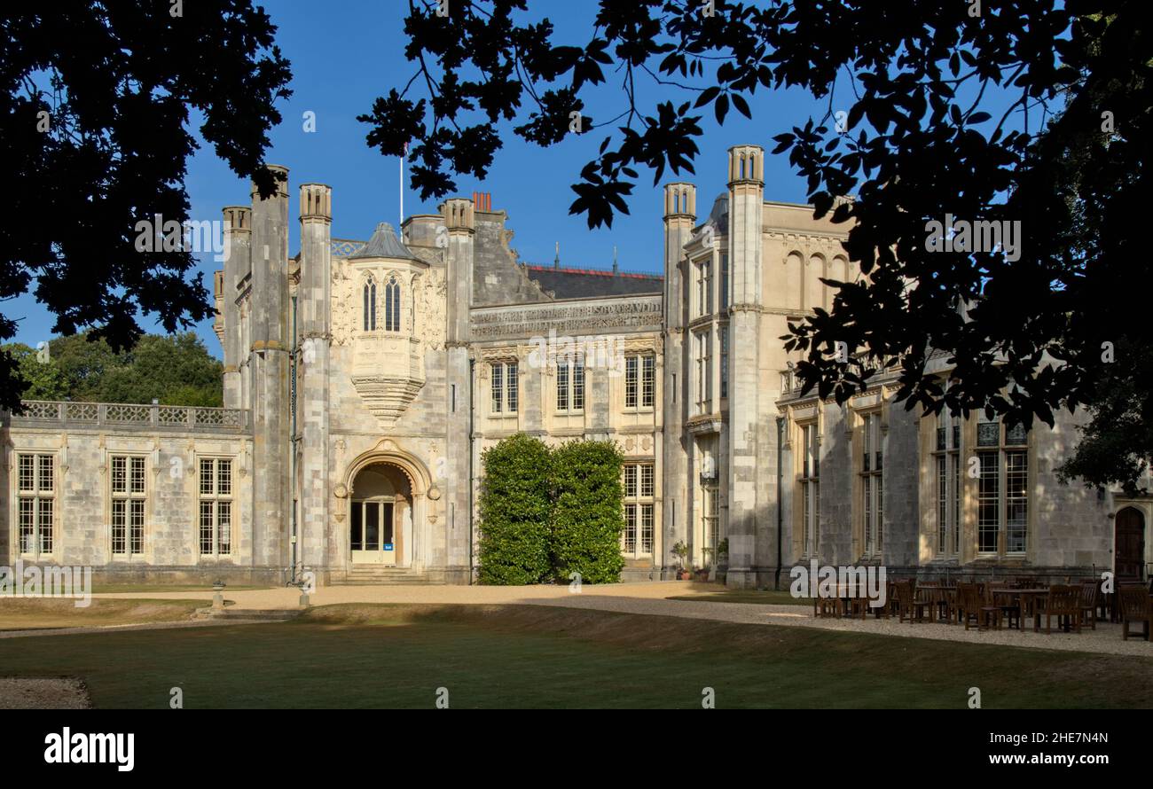 View Of The Back Of Grade 1 Listed Highcliffe Castle From The Grounds, Christchurch UK Stock Photo