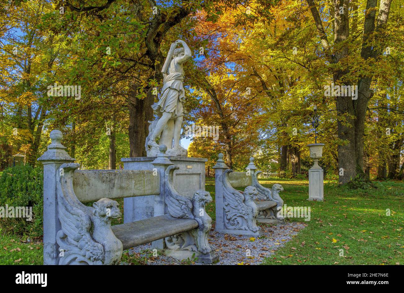 Schacky Park in Diessen am Ammersee, Bavaria, Germany Stock Photo