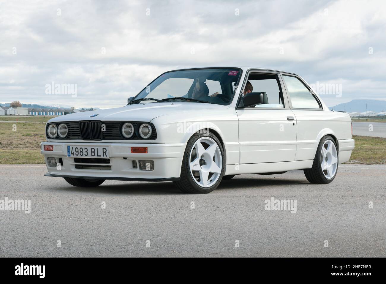 MONTMELO, SPAIN-OCTOBER 9, 2021: BMW 318 is (E30) two-door sedan (second generation of BMW 3 Series) Stock Photo