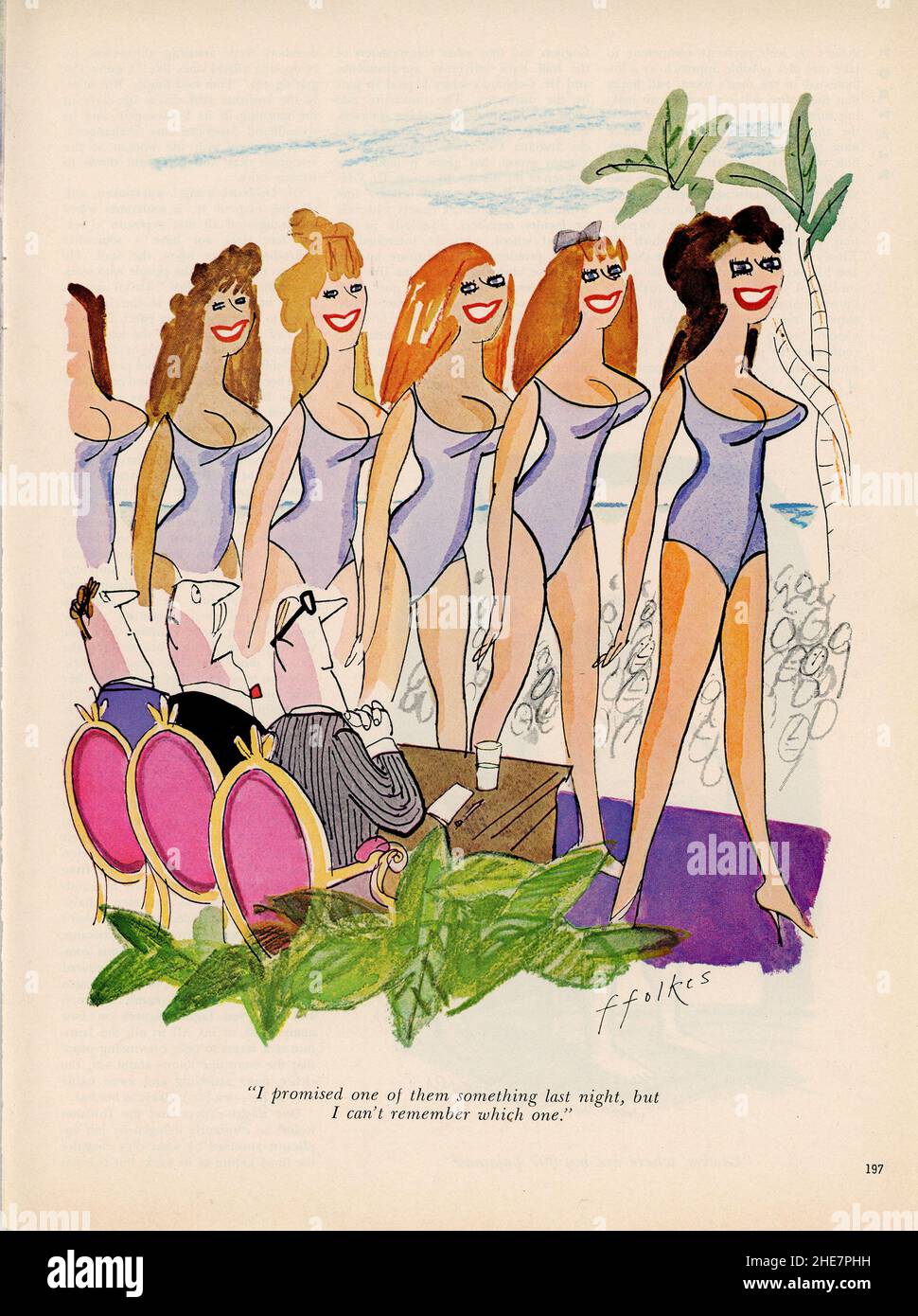 Vintage September 1965 'Playboy' magazine issue cartoon, USA Stock Photo