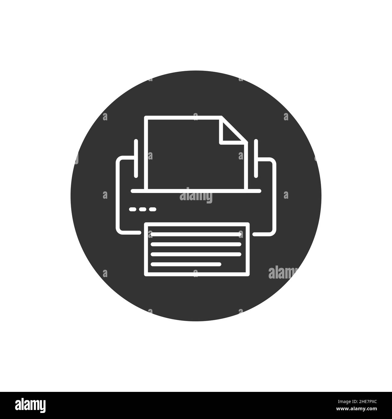 Printer or Fax Related Line Icon. Stock Vector