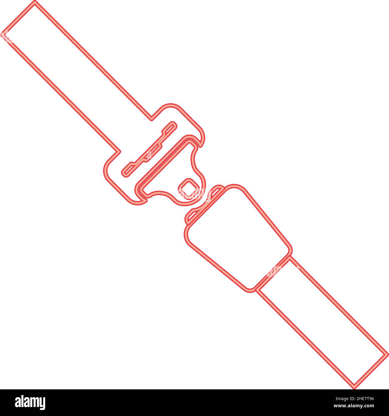 Neon seat belt red color vector illustration image flat style light