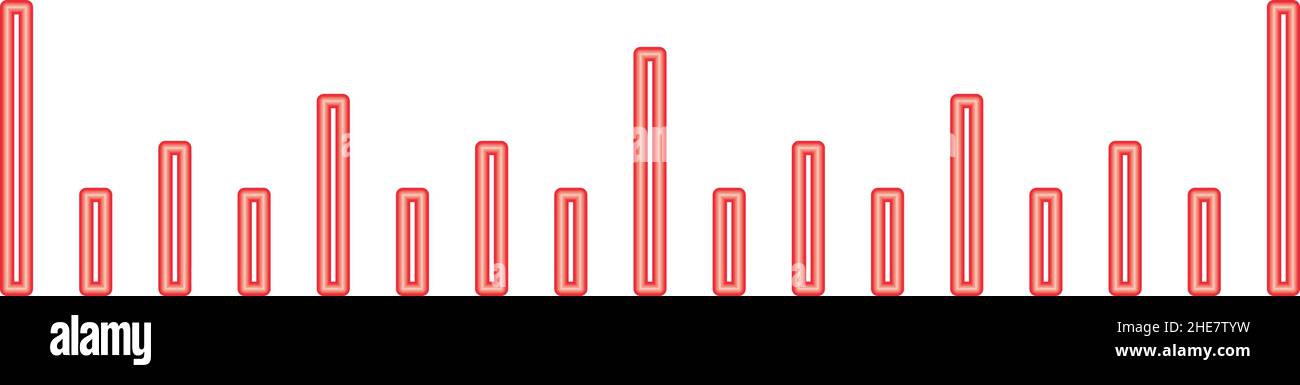 Neon scale ruler red color vector illustration image flat style light Stock Vector