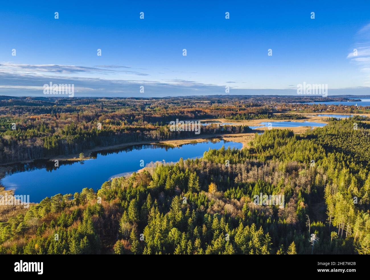 Oster Lakes in autumn, Bavaria, Germany Stock Photo