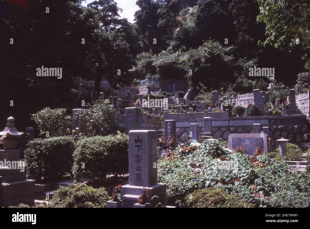Kobe Foreigners Cemetery In the mountains behind Kobe, Japan. 5th September 1977 Stock Photo