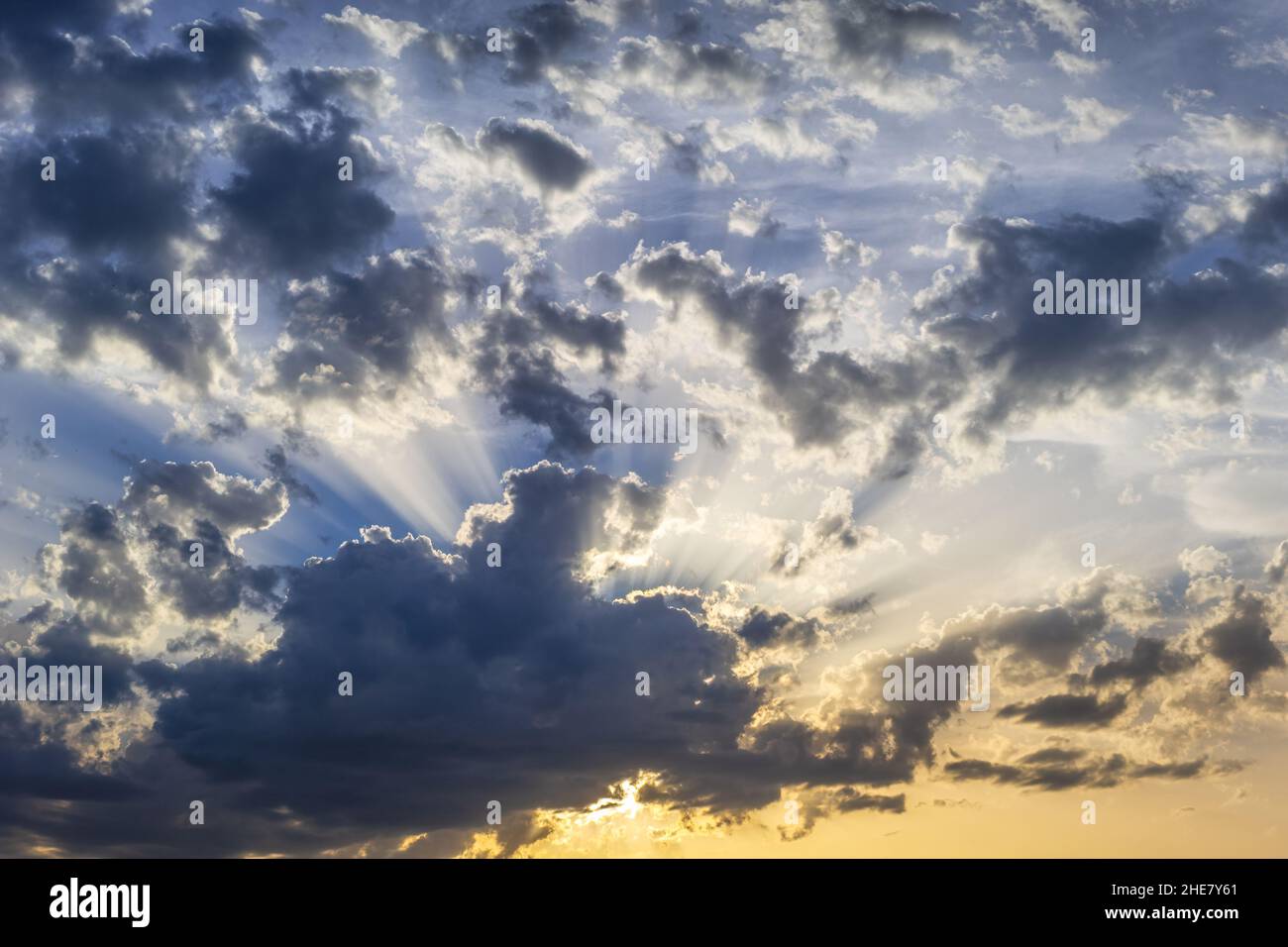 Cloud mood in the evening sky, Bavaria, Germany Stock Photo
