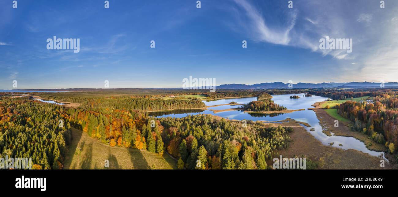 Easter Lakes in Autumn, Bavaria, Germany Stock Photo