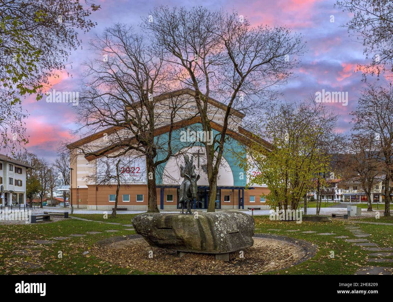 festival theatre, Oberammergau, Bavaria, Germany Stock Photo