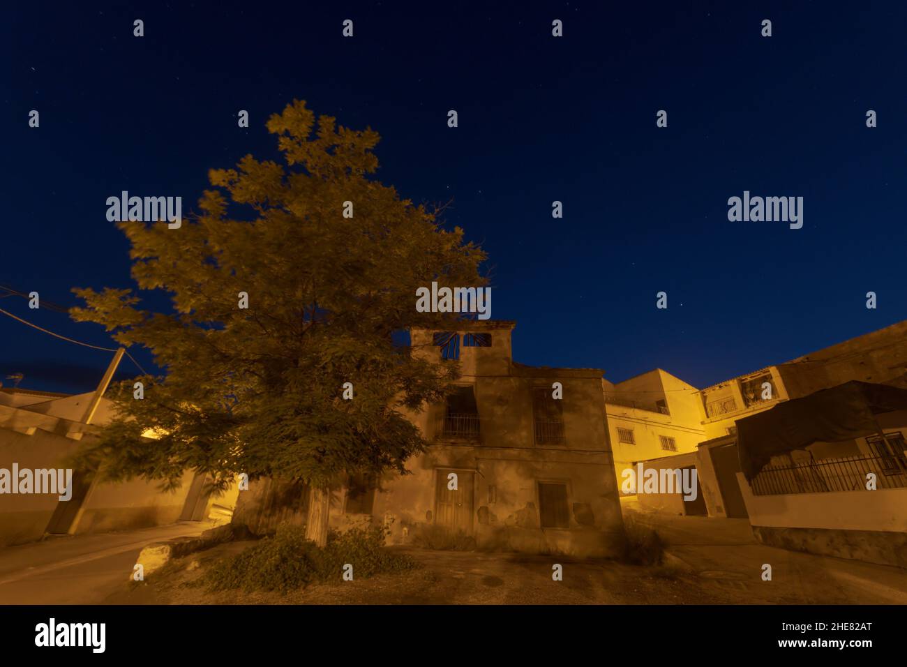 Abandoned and ruined house of fear, Granada. Stock Photo