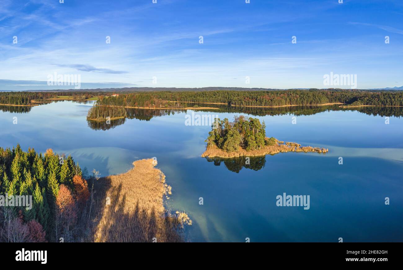 Oster Lakes in autumn, Bavaria, Germany Stock Photo