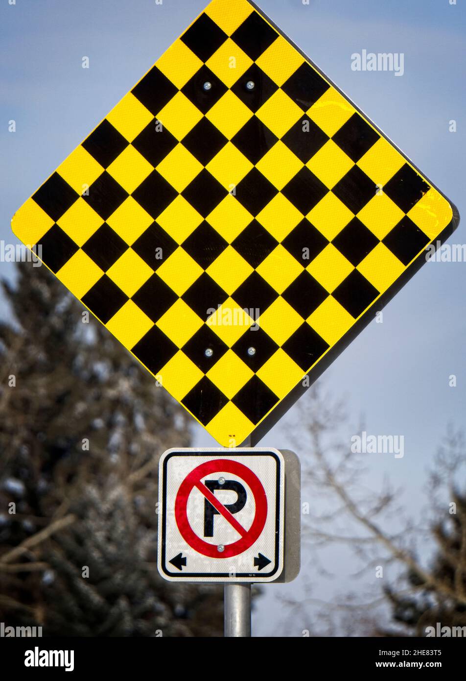 traffic sign Calgary Alberta Stock Photo Alamy