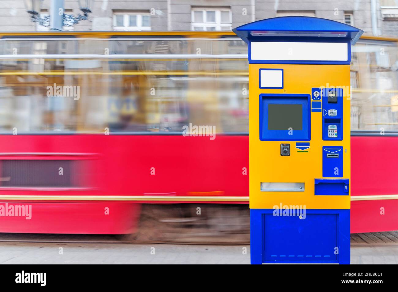 Bus, tram and train terminal for purchase of tickets Stock Photo