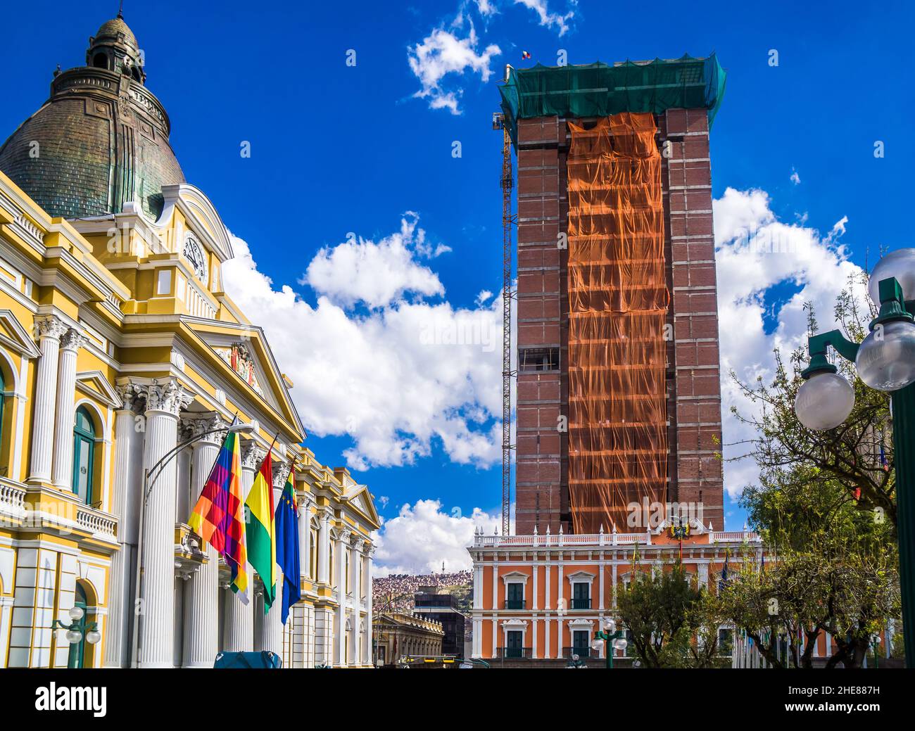 Plaza Murillo and Bolivian Palace of Government La Paz, Bolivia Stock