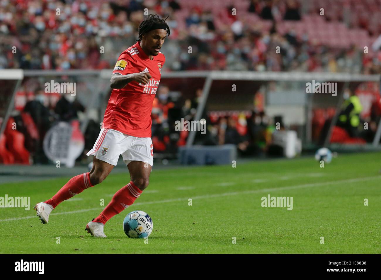 Lisboa, Portugal. 09th Jan, 2022. Valentino Lázaro of SL Benfica in action during the Liga Portugal Bwin match between SL Benfica vs FC Paços de Ferreira at Estádio da Luz on 09 January, 2022 in Lisbon, Portugal. Valter Gouveia/SPP Credit: SPP Sport Press Photo. /Alamy Live News Stock Photo