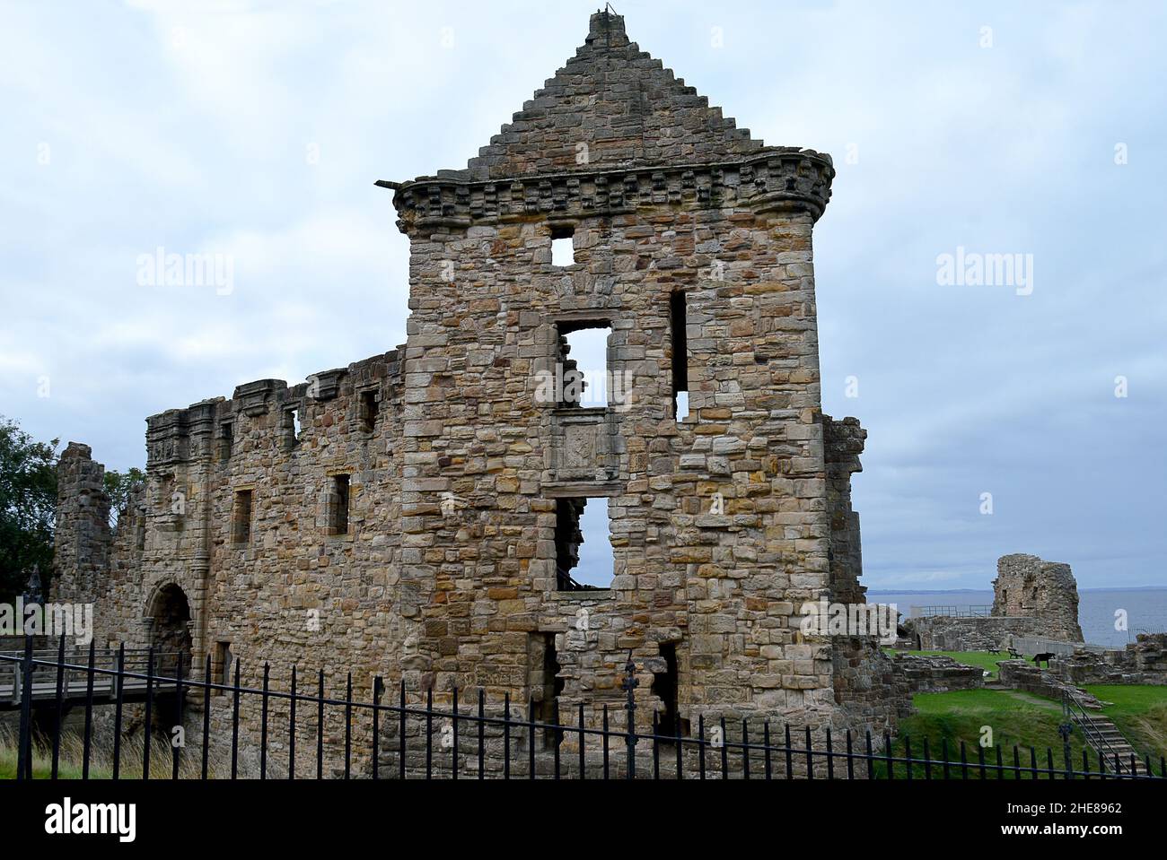 Formerly the palace of the archbishops, a castle has stood on this site in St Andrews, Fife, Scotland, since  the late 12th century Stock Photo