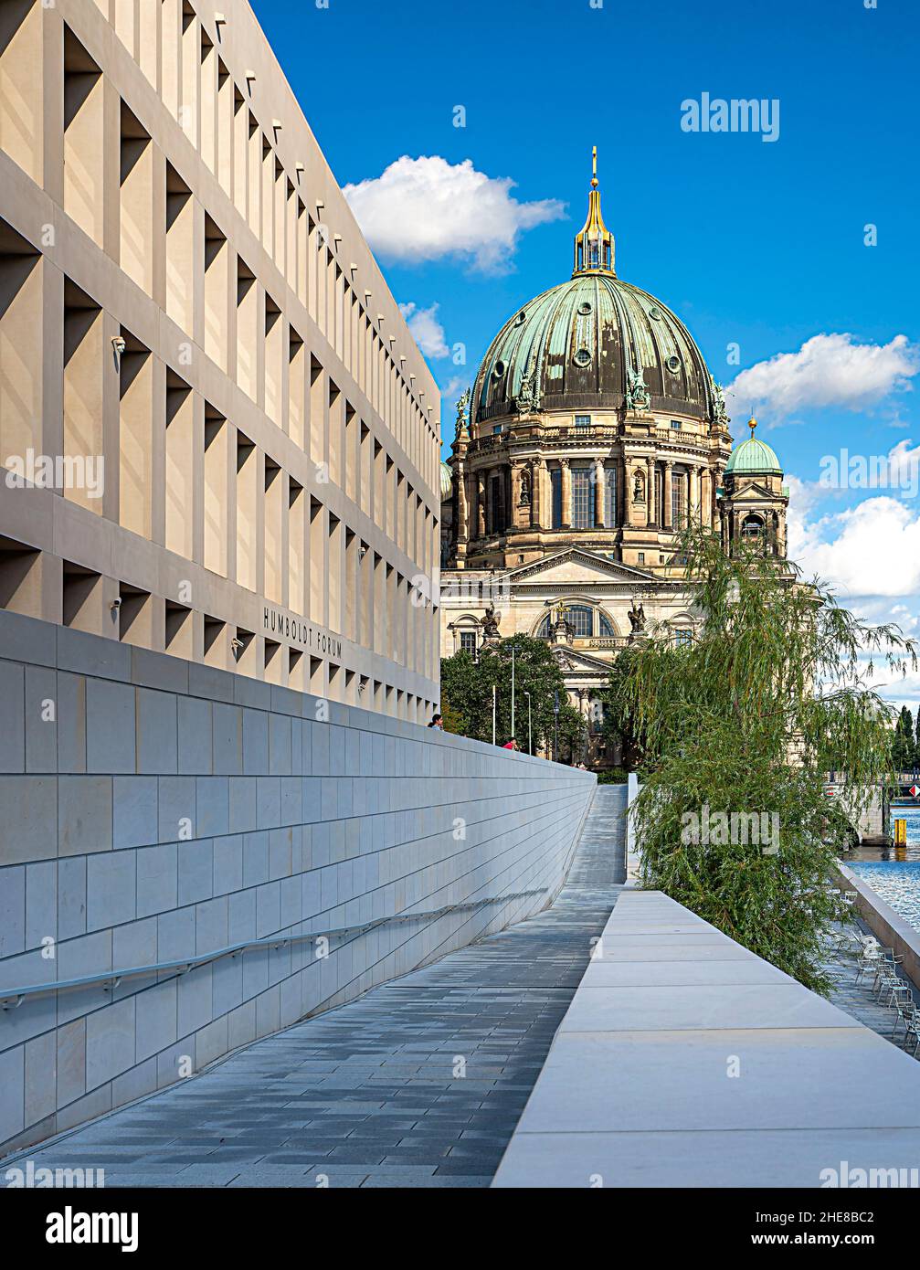 The Banks Of The Spree At The Humboldt Forum In Berlin Stock Photo