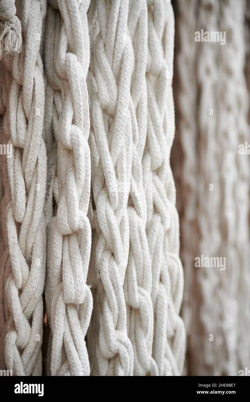 Macrame for sale at a street market on Isla Holbox, Mexico Stock Photo