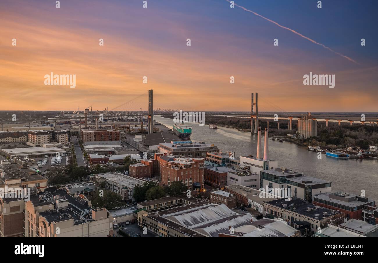 The Talmadge Memorial Bridge is a Cablestayed bridge or Cantilever bridge in the United States