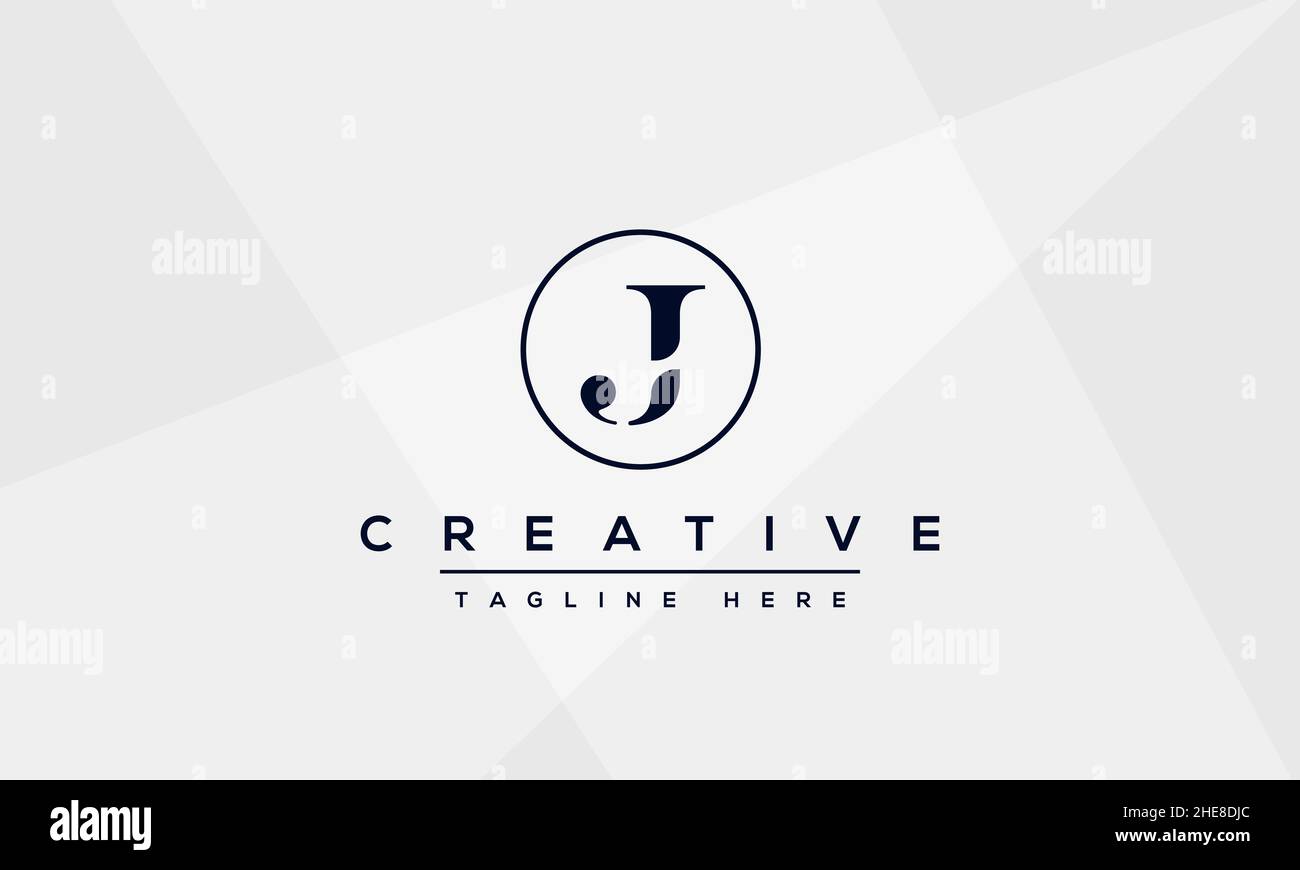 Abstract monogram letter J logo icon design template. Minimalist J JJ creative initial based vector OJ template Stock Vector