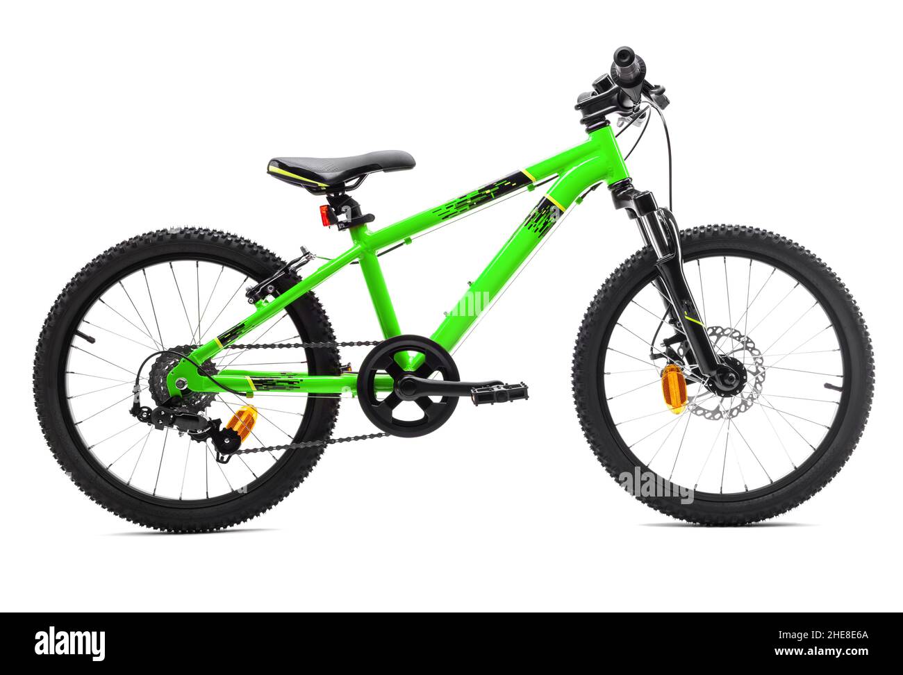 Sport green mountain bicycle bike isolated on white background Stock Photo