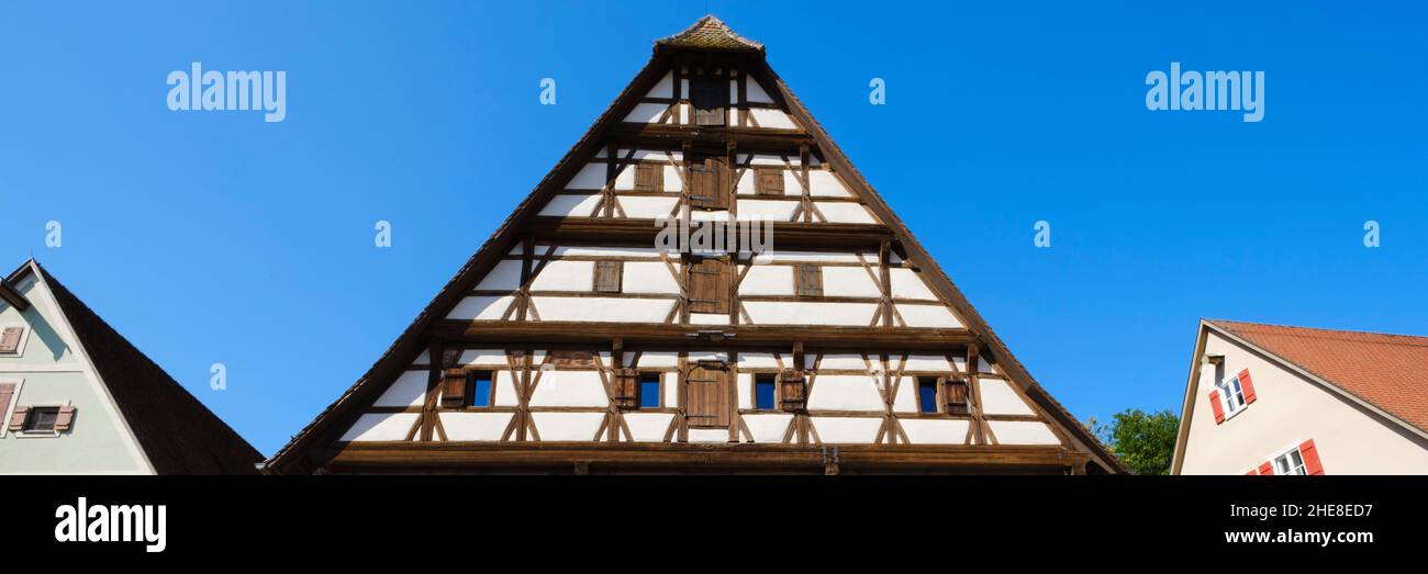 Gable Of A Half-timbered House, Dinkelsbühl, Franconia, Bavaria, Germany, Europe Stock Photo